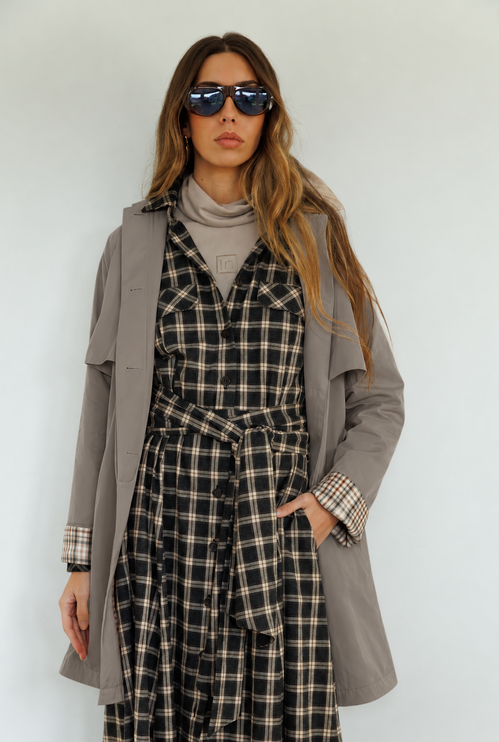 Gabardina Corta Gris Topo